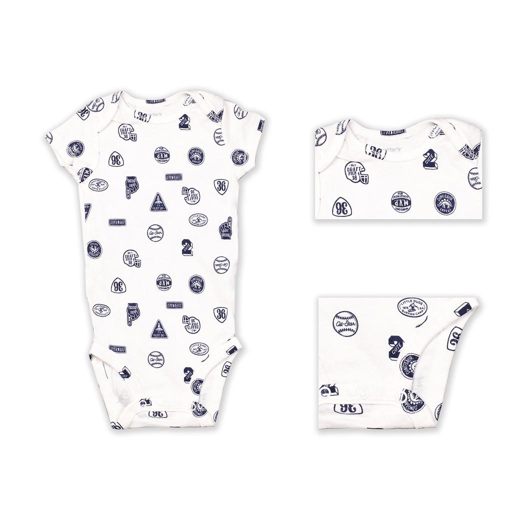 Bodysuit cho bé ngắn tay trắng chất liệu cotton từ 0-24 tháng 126g594b