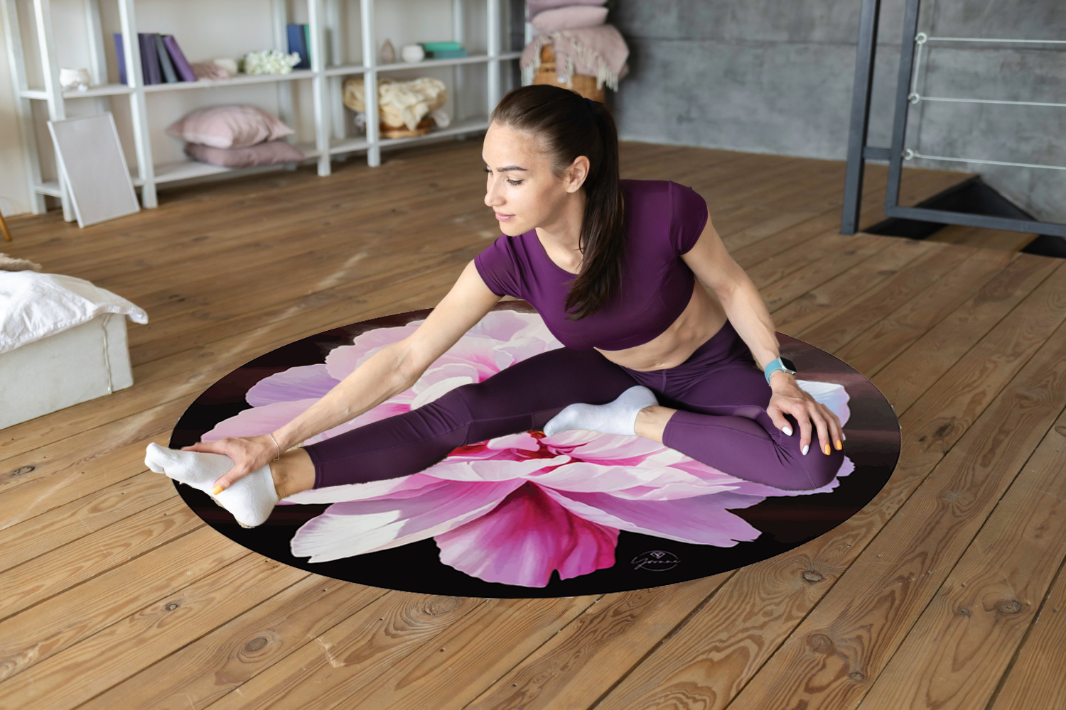 Thảm Yoga tròn cao cấp chính hãng Yvonne (TẶNG KÈM 3 PHẦN QUÀ) dày 2,5mm, chất liệu cao su, bề mặt BÁM - NHÁM chống trơn trượt, thấm hút mồ hôi, kèm túi đựng thảm và dây buộc thảm, dễ vệ sinh thảm, thảm bền đẹp, sang xịn