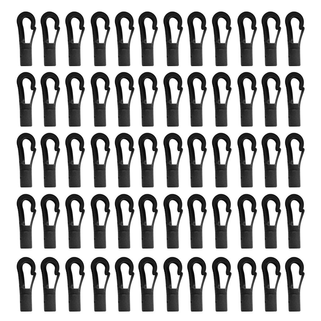 60 Pcs Plastic Bungee/Elastic Rope/Shock Cord Hook for 4 or 5mm Bungee Shock Cord
