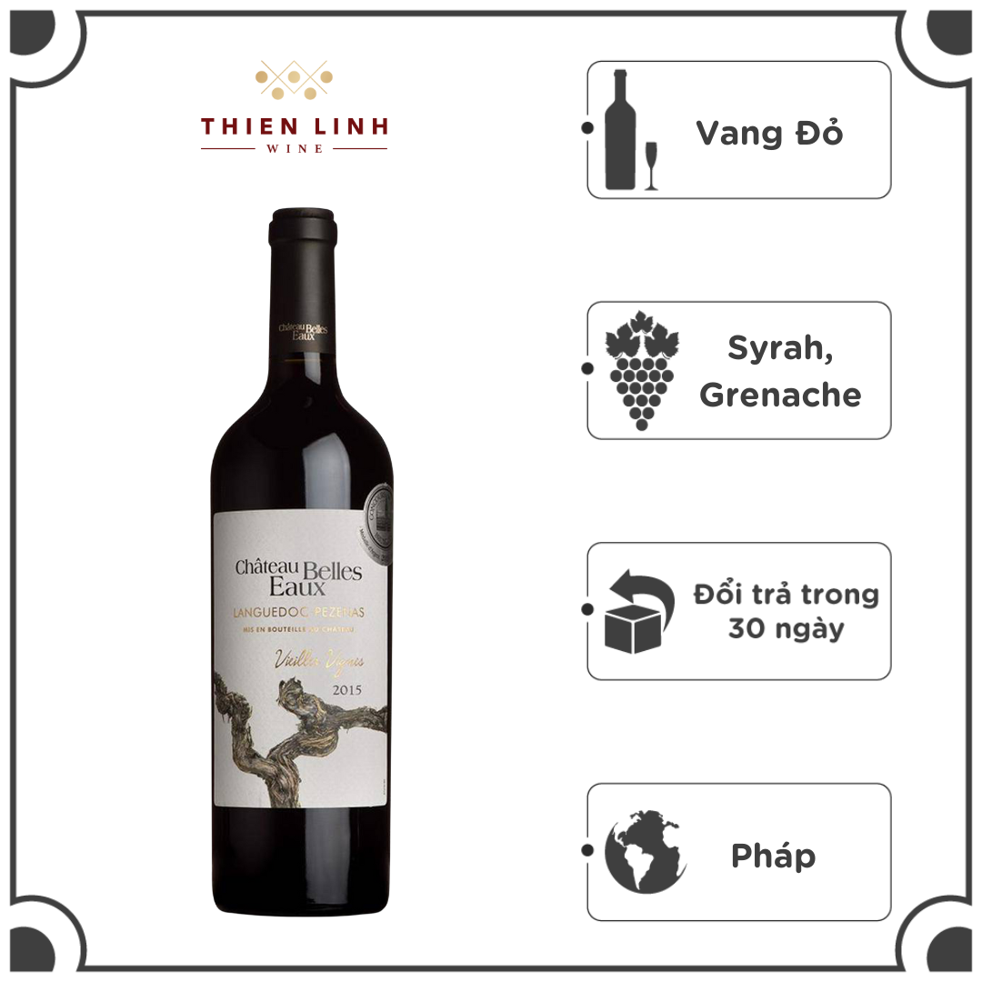 Rượu Vang Đỏ Pháp Chateau Belles Eaux Languedoc Pezenas Vieilles Vignes