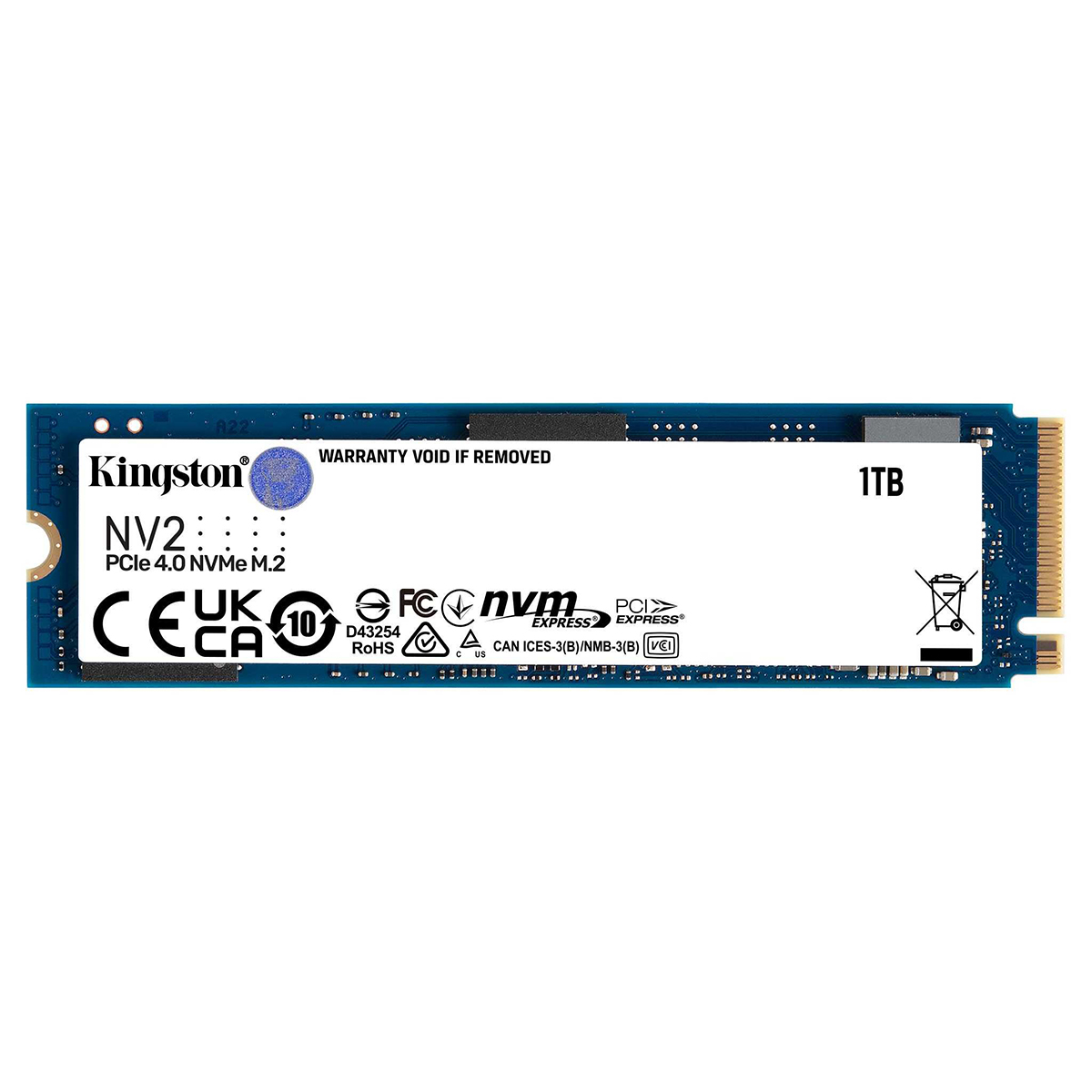 Ổ cứng gắn trong/ SSD Kingston NV2 1000GB M.2 2280 PCIe Gen 4.0 NVMe (SNV2S/1000G) - Hàng chính hãng