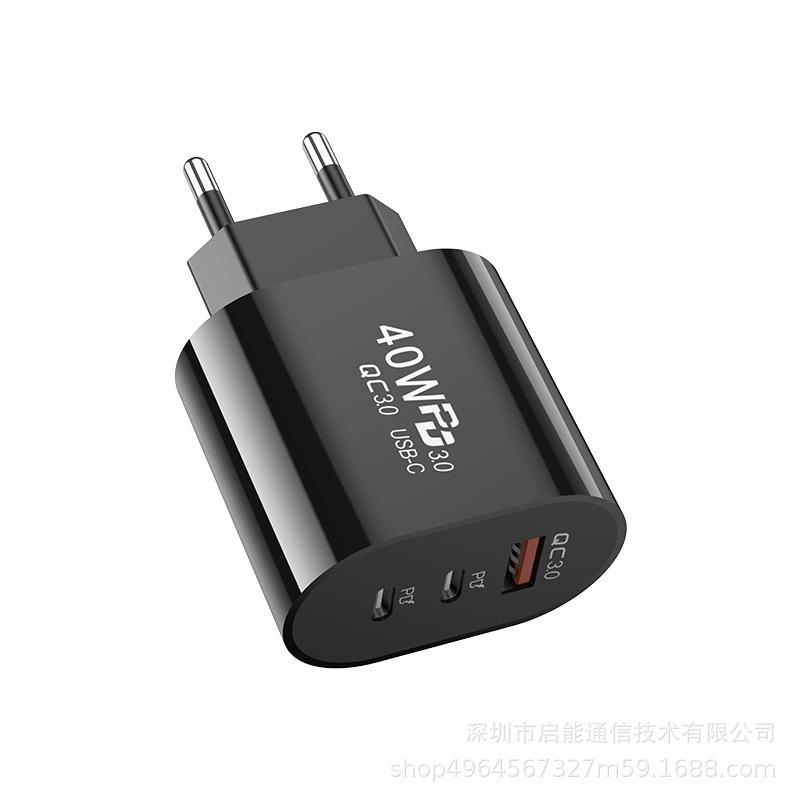 Đầu sạc nhanh kép PD2A + 5V2A theo phong cách mới nhất theo tiêu chuẩn Châu Âu Ba cổng A + C tiêu chuẩn Hoa Kỳ phù hợp với đầu sạc điện thoại di động Apple Android