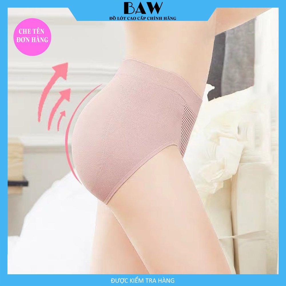 Bộ 3 Quần Lót Nữ cotton cạp cao co giãn 4 chiều thương hiệu Baw 40-63kg QLN08