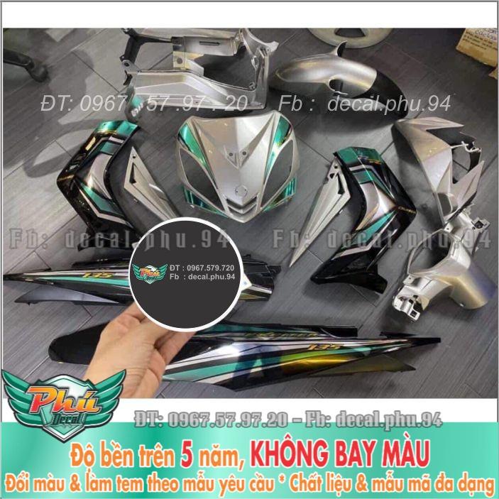 Tem rời Exciter 135 đen Bạc Crom  -1