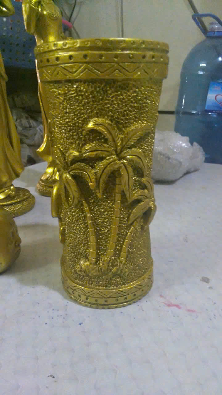 Lọ hoa họa cây dừa CTVD28 10.9 x 10.7 x 20.2cm mạ vàng