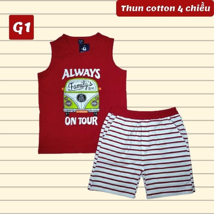 Set trang phục bé trai sát nách size đại từ 26-40kg - Thun cotton -thấm hút mồ hôi-HN.Store115