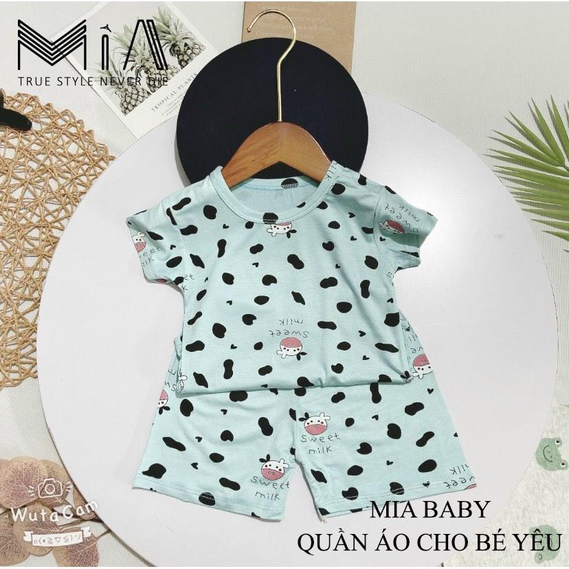 Bộ Cộc Thun lạnh Kwoo Họa Tiết Bò Sữa cho Bé Trai, Bé Gái M16 - Mia Baby