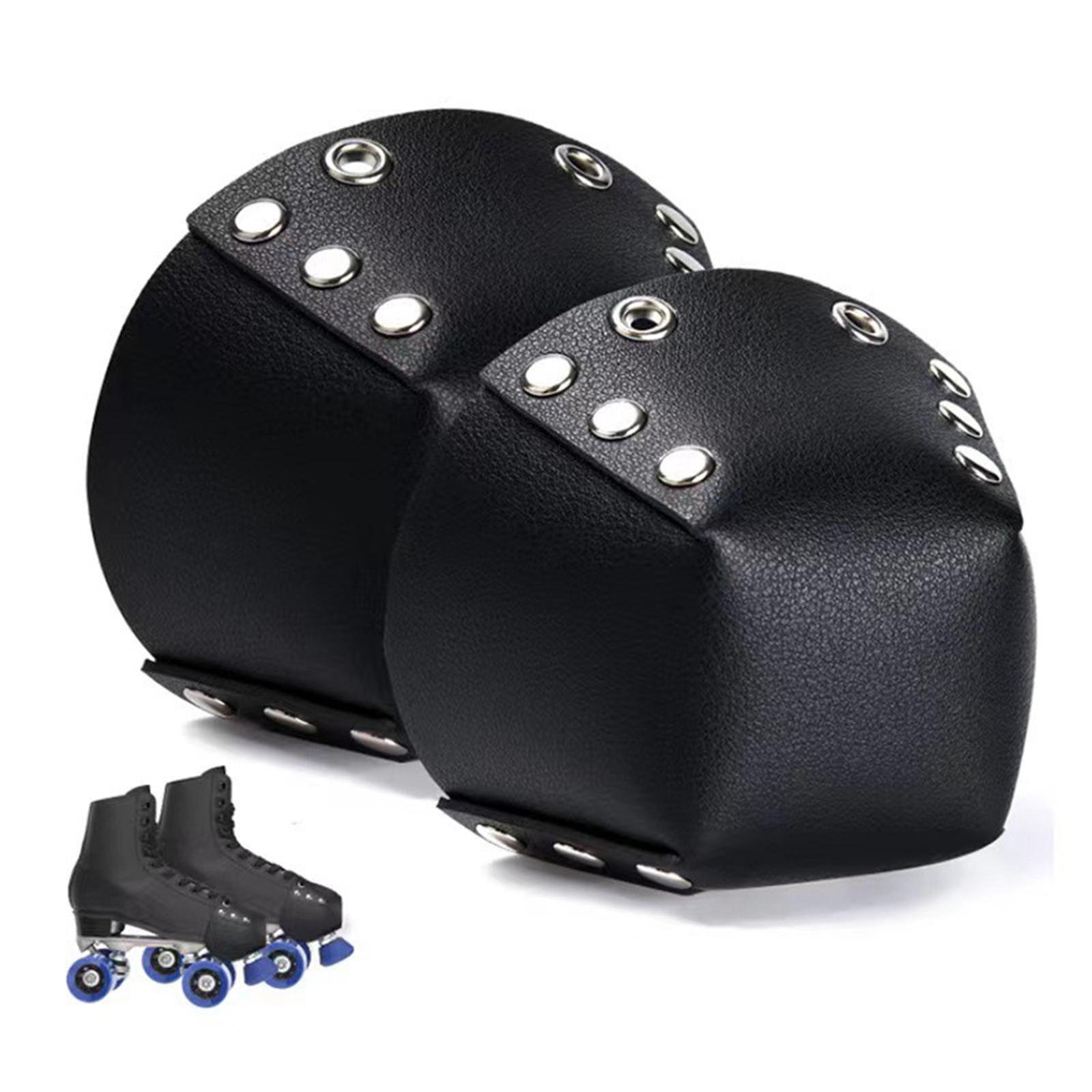 Skate Toe Guards PU Leather Toe Guards Protectors Black
