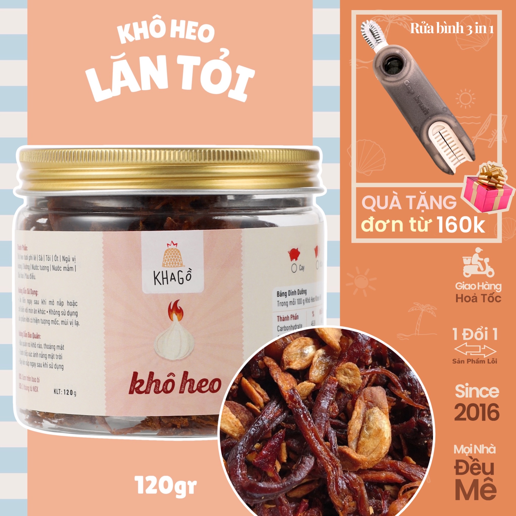 KHÔ HEO 300gr | KHA GỒ | Khô Heo Lăn Tỏi, Ăn Vặt Văn Phòng, Du Lịch, Tết, Sài Gòn Ngon