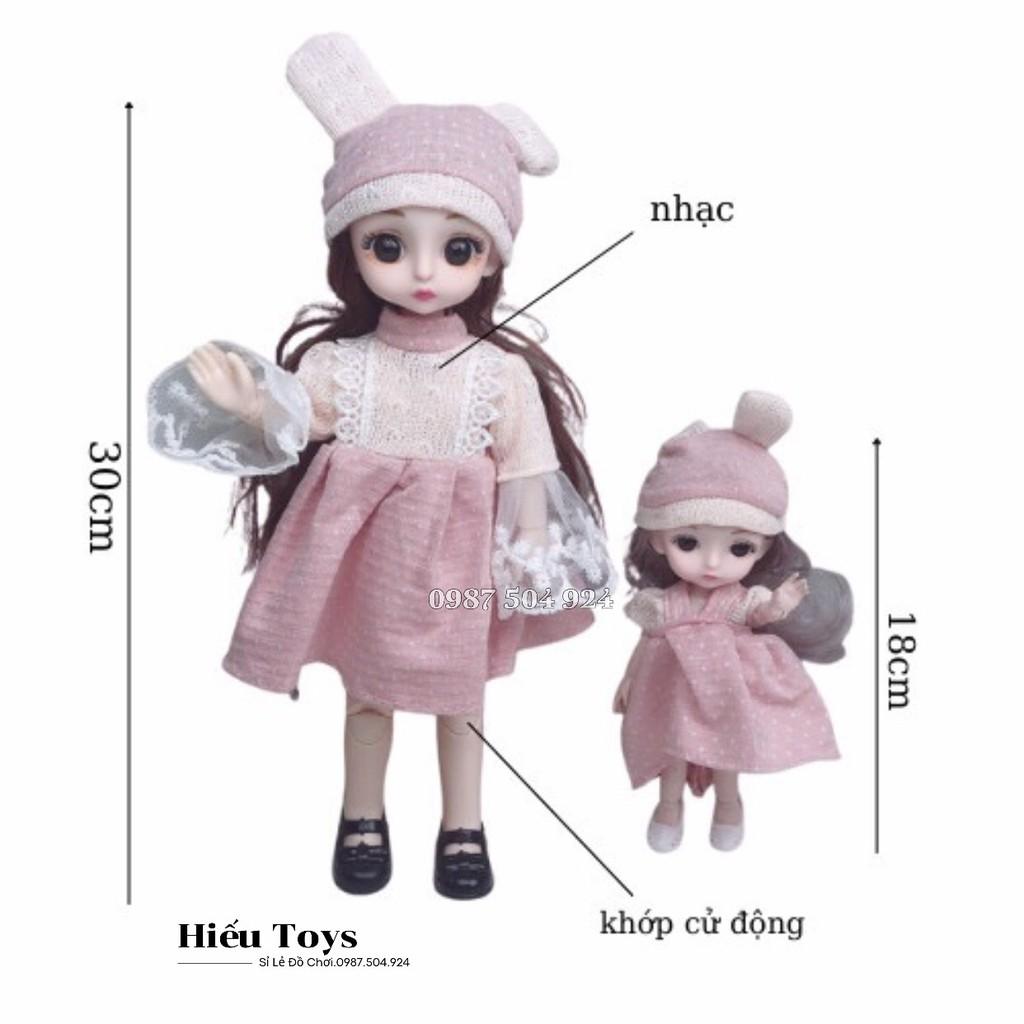 búp bê đồ chơi bộ búp bê đôi 30cm 12 khớp kèm nhạc hát cho bé