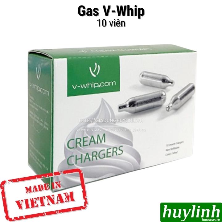 Gas làm kem V-Whip dùng cho bình xịt kem tươi hộp 10 viên