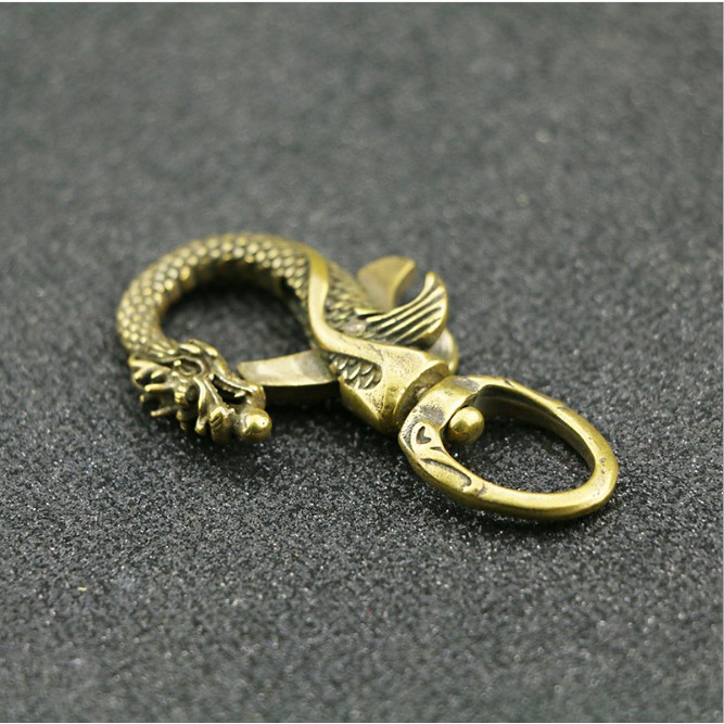Móc chìa khóa hình đầu rồng - đầu phượng bằng đồng đúc