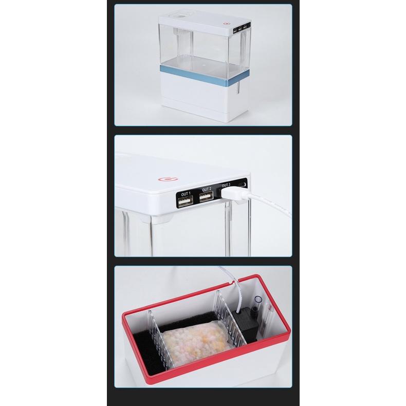 Bể Cá Mini FISH TANK Để Bàn Làm Việc Đa Chức Năng Hồ Thủy Sinh M7