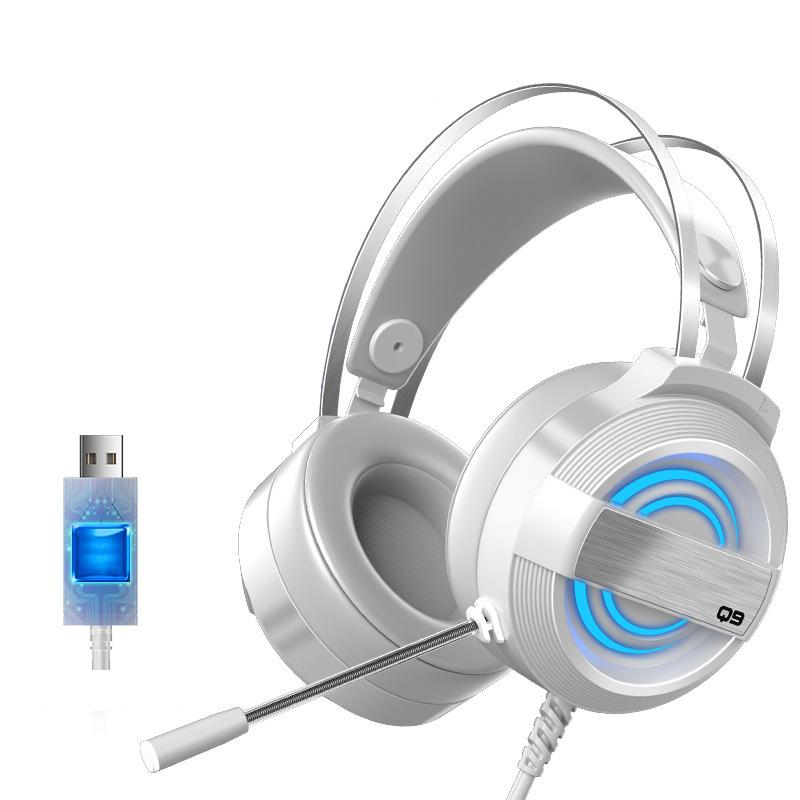 3.5Mm + USB Có Dây RGB Tai Nghe Đen Tai Nghe Chơi Game Có Mic Giảm Ồn Cho Điện Thoại Di Động Máy Tính PS4 XBOX