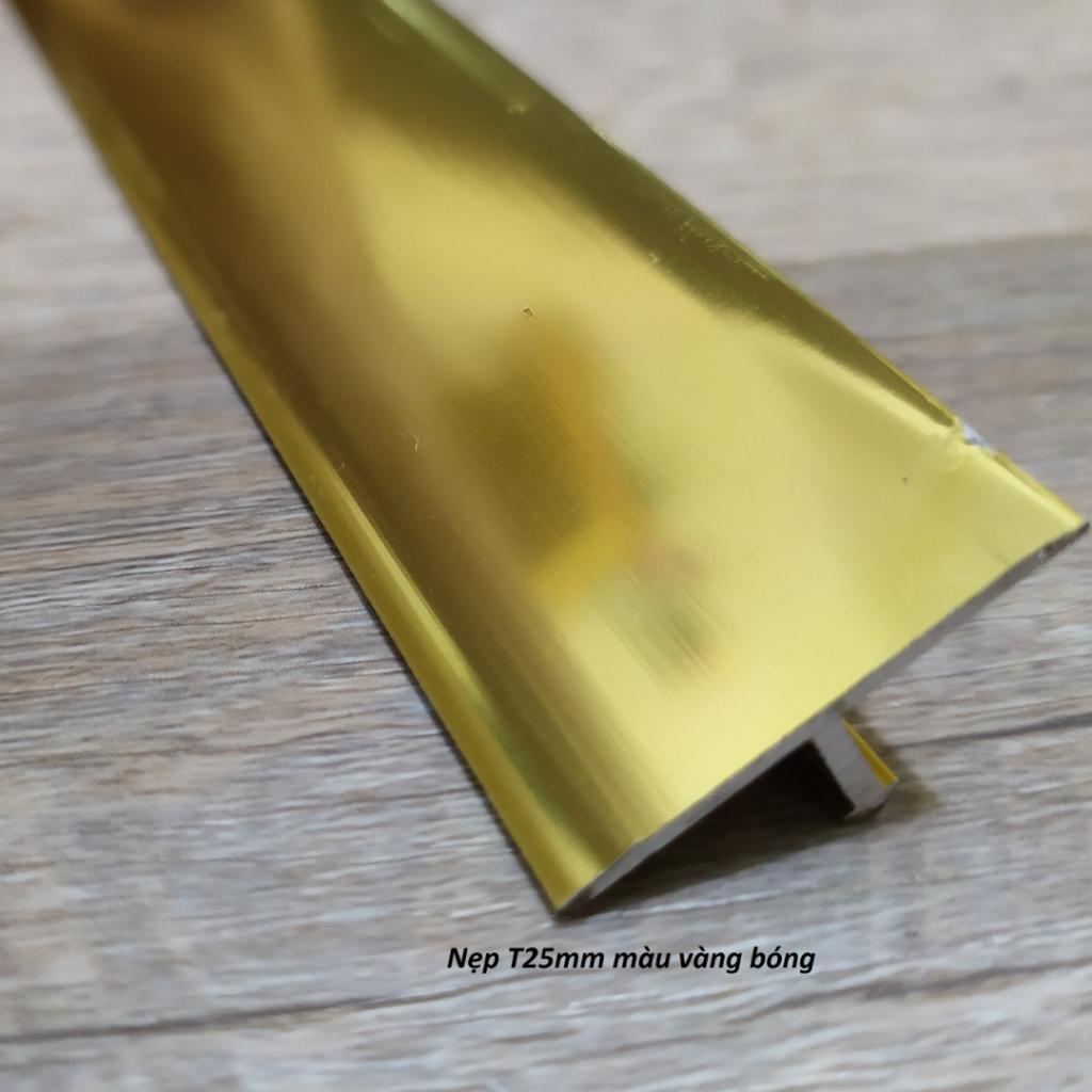 Nẹp nhôm T25 trơn,nẹp sàn gỗ, nẹp PVC, nẹp chữ T nhôm trang Trí,thanh dài 2m7, dễ thi công hàng dày 1li