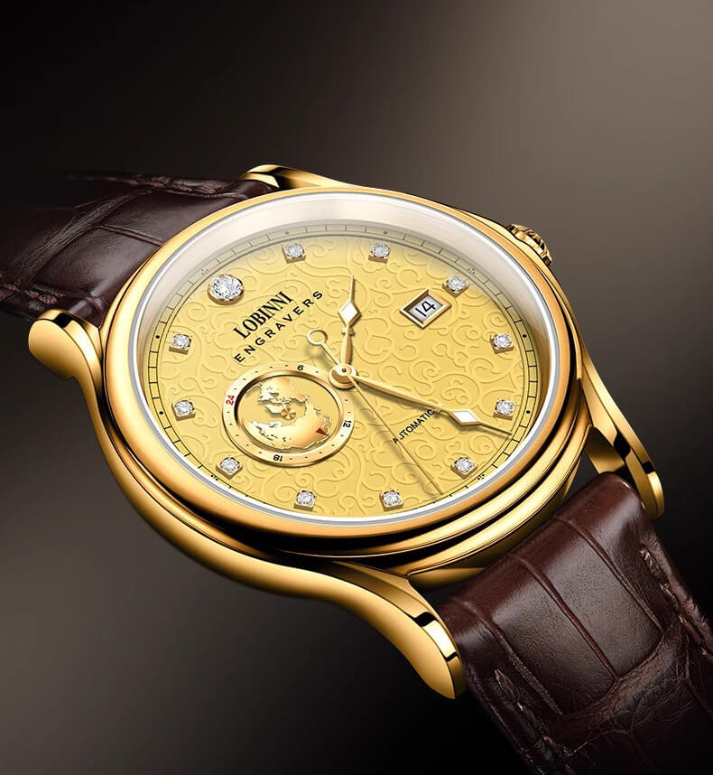 Đồng hồ nam chính hãng LOBINNI L1889-5 Kính sapphire,chống xước,Chống nước,BH 24 tháng,Máy cơ ,dây da xịn