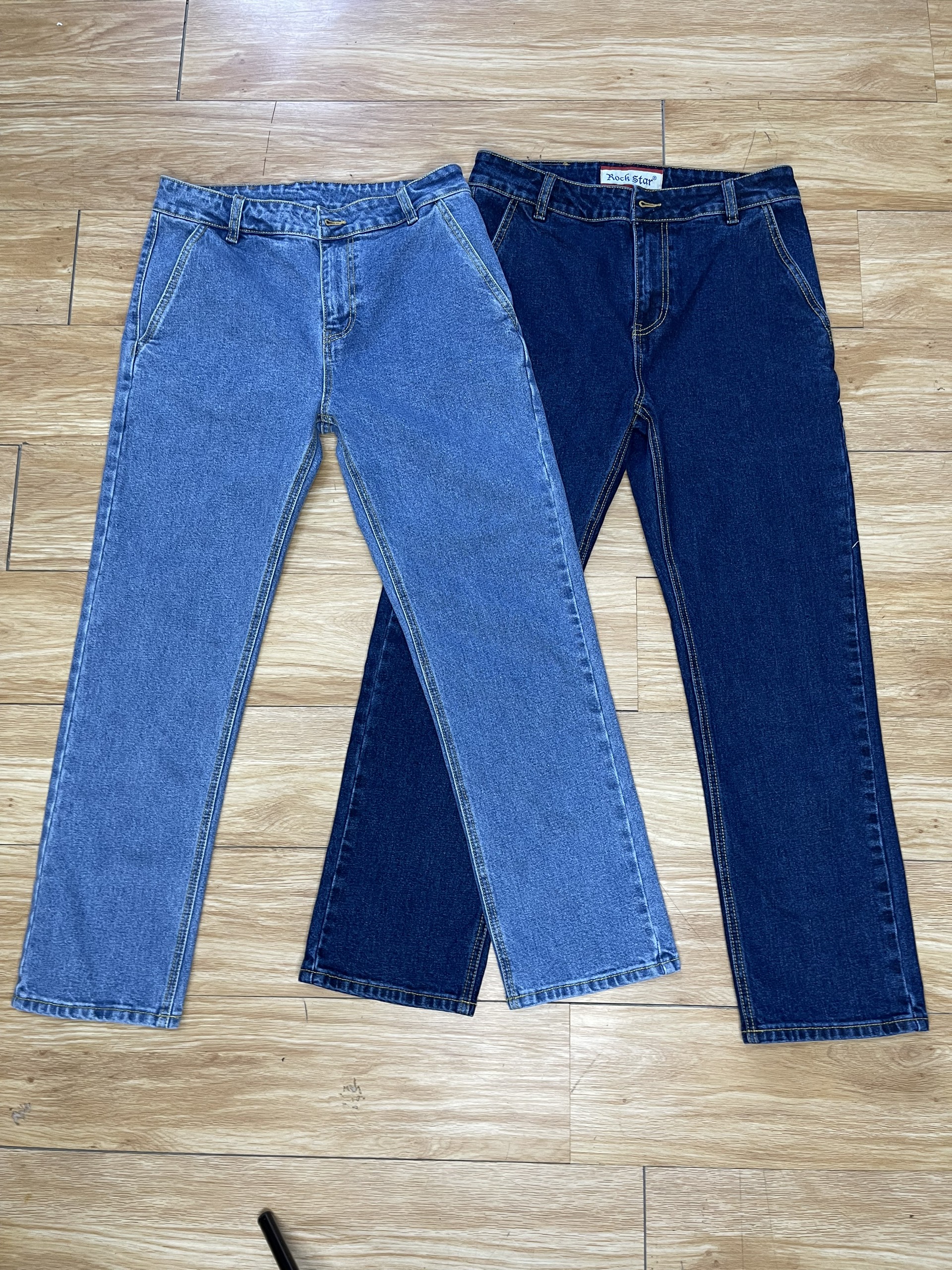 Quần jeans nam ống suông túi chéo không ly 8668