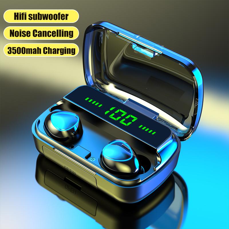 TWS Bluetooth 5.1 3500MAh Sạc Hộp Tai Nghe Không Dây 9D Stereo Thể Thao Chống Thấm Nước Tai Nghe Nhét Tai Tai Nghe Có Micro