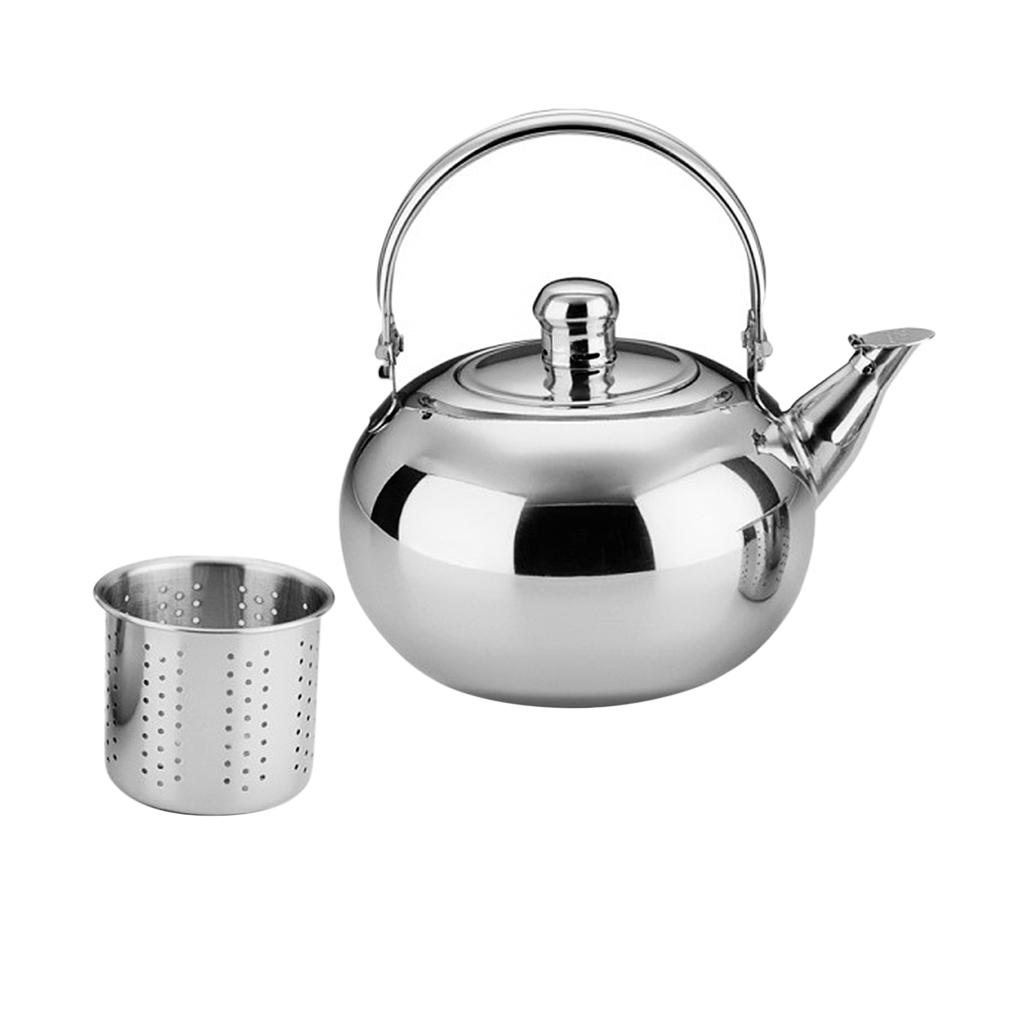 2x Stainless Steel Coffee Tea Kettles Pot with Tea Leaf Filter Infuser 1.6L