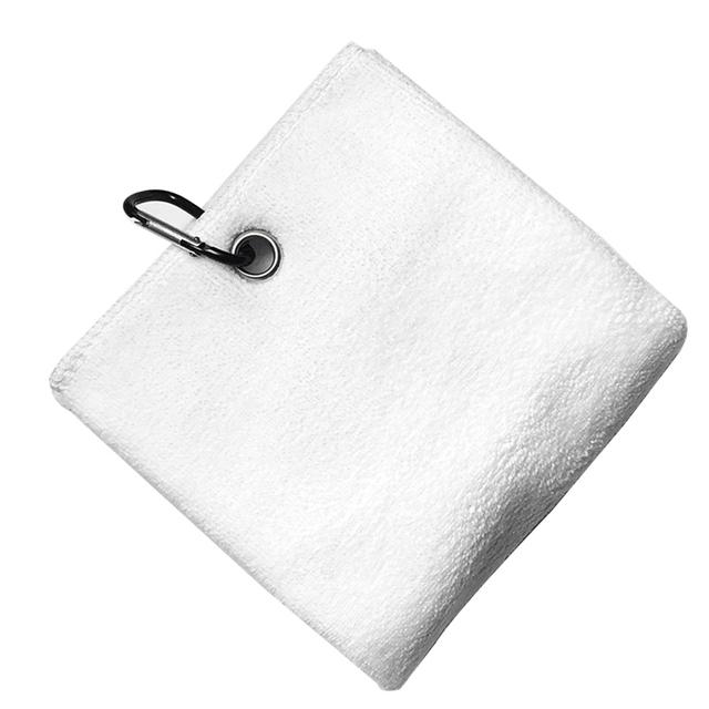 1PCS Microfiber Golf Khăn 40 x 40cm Hook Golf và Loop Fastener - Khăn vệ sinh golf tiện dụng Color: black