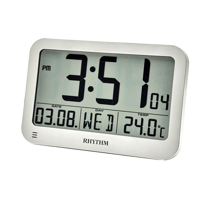 Đồng hồ để bàn, báo thức hiệu RHYTHM - JAPAN LCT084NR19- LCD CLOCKS - Vỏ Nhựa cao cấp ( Kích thước 22.4 x 15 x 1.8cm)