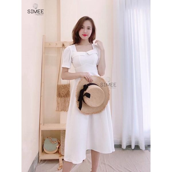 Váy thiết kế Simee cổ vuông Vintage V216