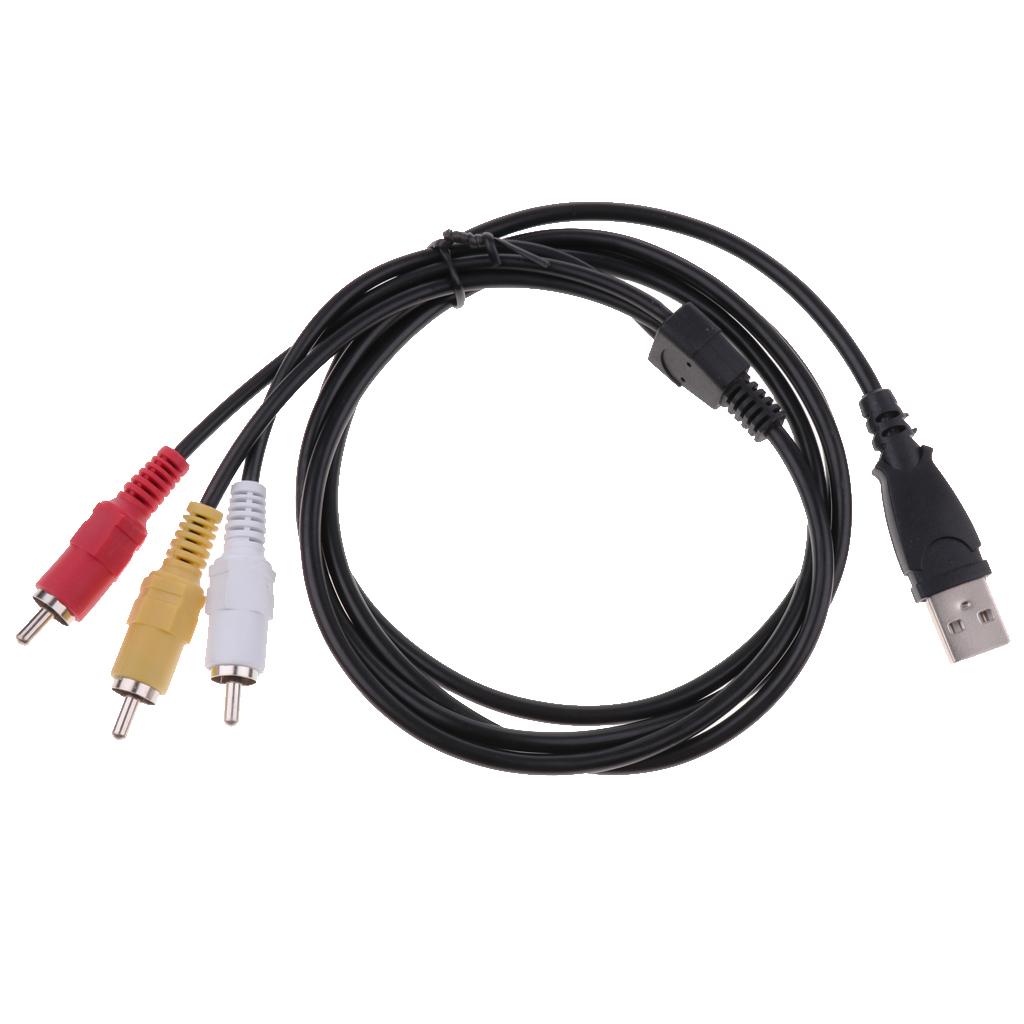 USB to RCA Cable1.5m USB Male to 3 RCA Male Jack Splitter AV Adapter Cable