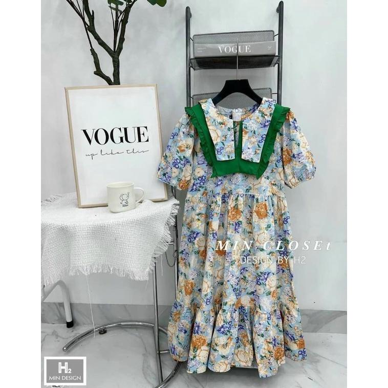 ĐẦM BABYDOLL TAY NGẮN CỔ TRÒN CÓ BÈO VÁY XÒE CỰC XINH IU, CÁC MẸ BẦU BÍ BON CHEN ĐỀU OKELA LUN NHEN