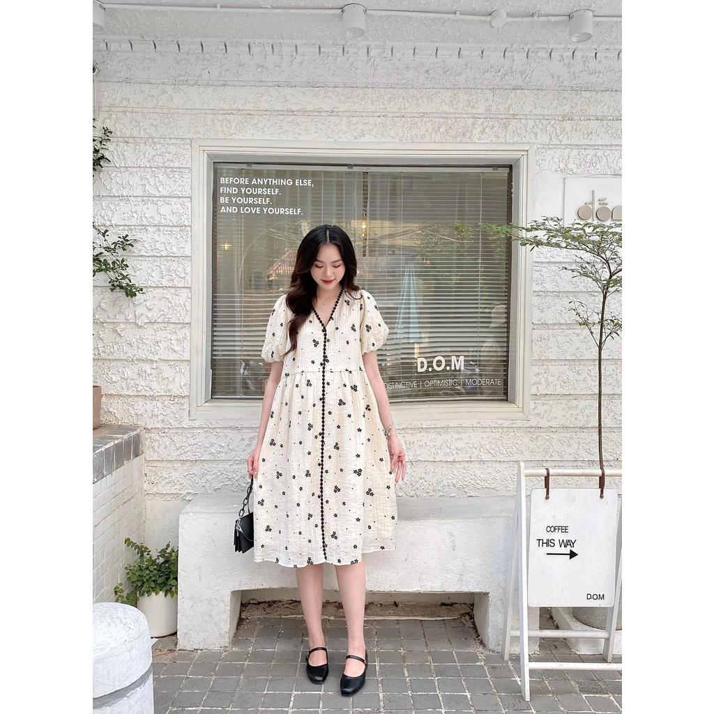 Váy Bầu Đẹp Phối Bèo Sang Trọng Mềm Mát Cho Mẹ Bầu Và Sau Sinh-đàm bầu hè