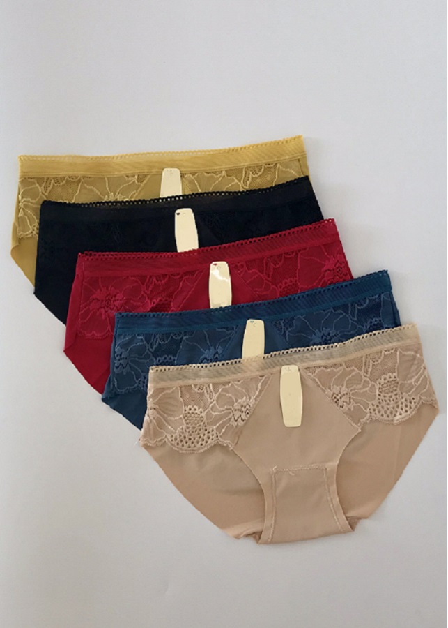 Combo 5 quần chip nữ, quần lót đúc su phối ren