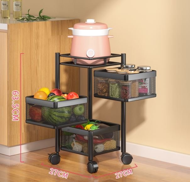 KỆ VUÔNG XOAY 360 ĐỘ, KỆ ĐA NĂNG, DỄ DI CHUYỂN - KỆ NHÀ BẾP - KỆ ĐỰNG HOA QUẢ TIỆN DỤNG