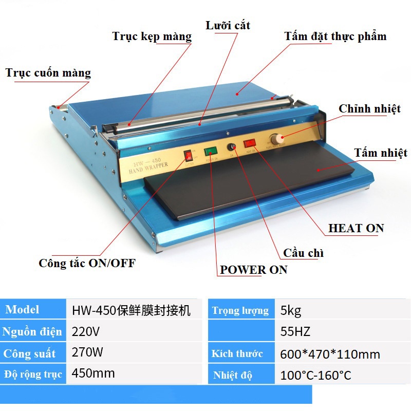 Máy bọc màng thực phẩm HW- 450