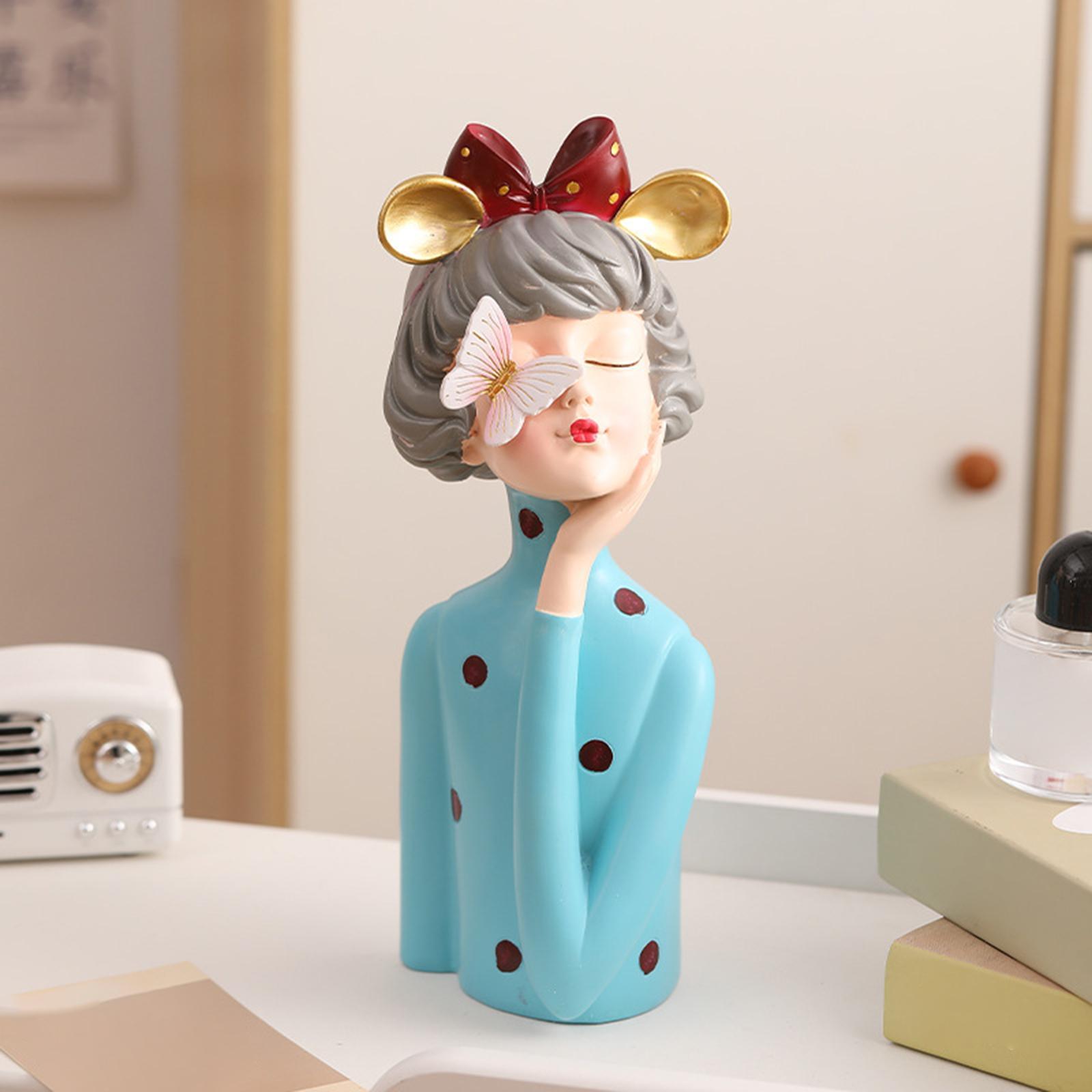 Girl Statue Home Decor Decorative Object Girl Figurine for Desk Office Porch