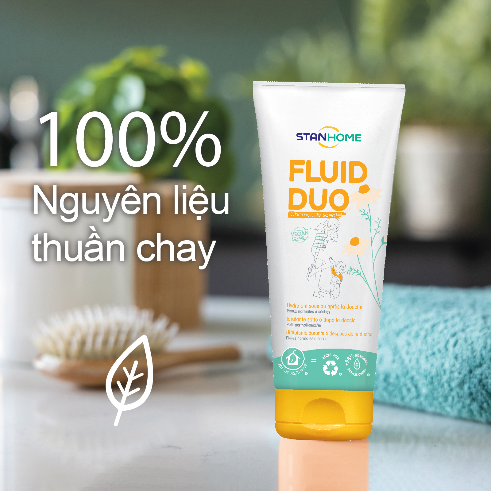 Kem dưỡng ẩm cho da khô, da nhạy cảm Stanhome FLuid Duo Chamomille 250ml- bản limited