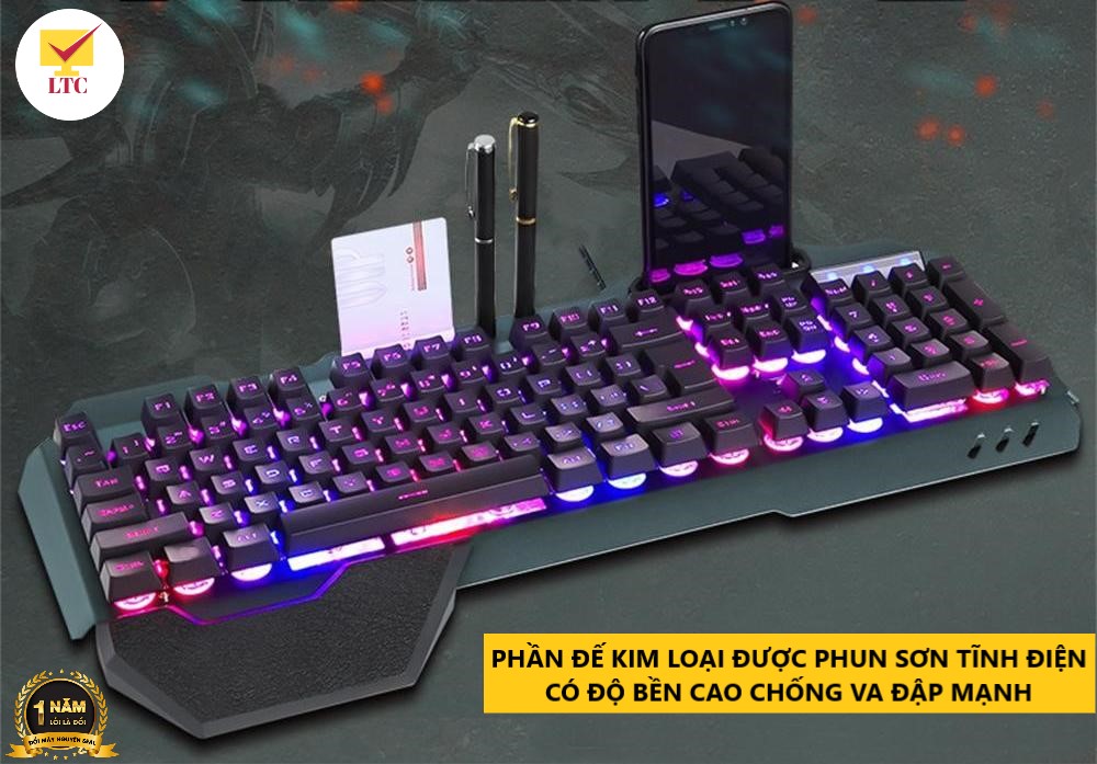 Bộ bàn phím chuột XSmart kèm tai nghe gaming chụp tai, combo chơi game cho máy tính laptop pc K618+V8 tia sét+K3 - Hàng Chính Hãng