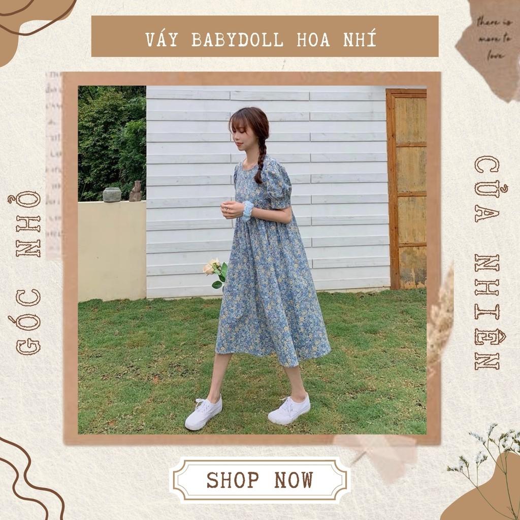 Váy Babydoll Hoa Nhí Vintage Siêu Dễ Thương