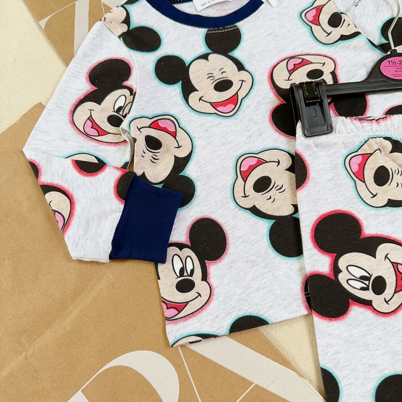 Set 2 bộ cotton dài tay bé trai Mickey 10-20kg