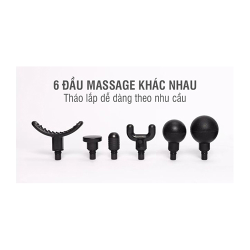 Máy (Súng) Massage Toàn Thân Nikio NK-275 - 6 Đầu + 1 Dây Đai Mát Xa Thay Thế, Tích Hợp Nhiệt Sưởi Ấm Giãn Cơ, Làm Dịu Cơn Đau Nhức Cơ Bắp Nhanh, Công Nghệ Mát Xa Mới