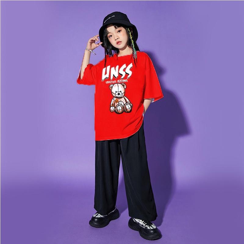 Bộ hè cho bé gái 5-15 tuổi bao gồm áo thun dáng rộng và quần ống suông form hiphop 18-45kg. Thiết kế đẹp, thoáng mát