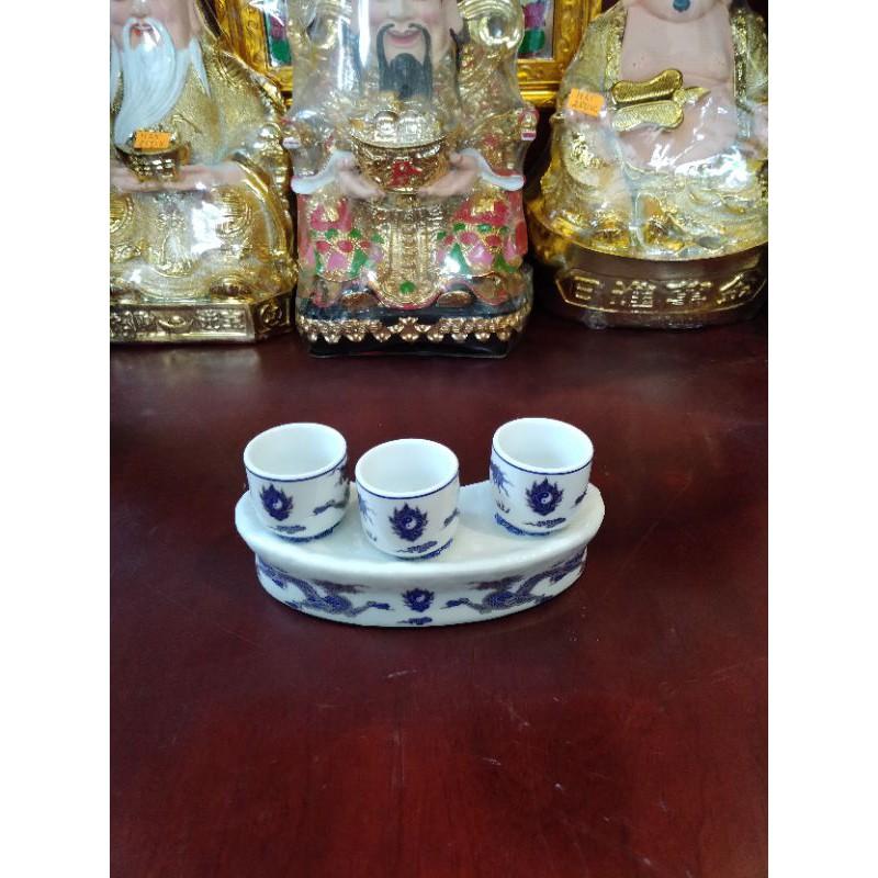 Bộ đồ thờ ban thần tài mem xanh ánh kim