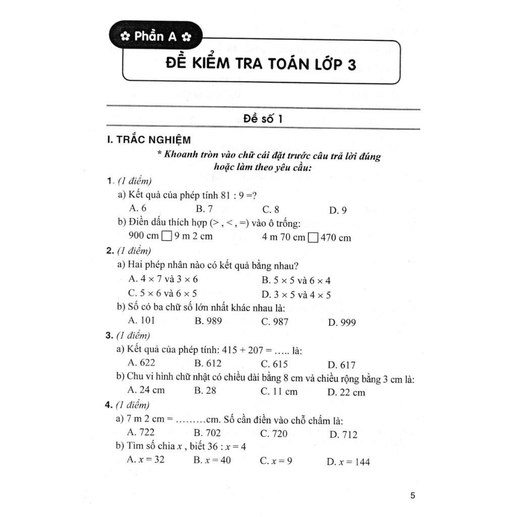 Sách - Bộ Đề Kiểm Tra Môn Toán Lớp 3 - Dùng Kèm SGK Chân Trời Sáng Tạo - Lê Thị Nương - Hồng Ân