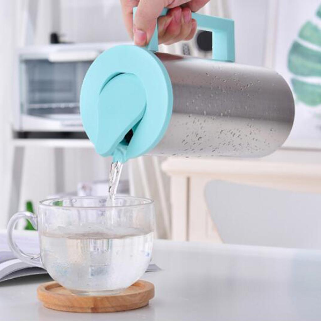 2 Pcs Stainless Steel 1.8L Water Pitcher Green Jar Kitchen Restaurant Cafe