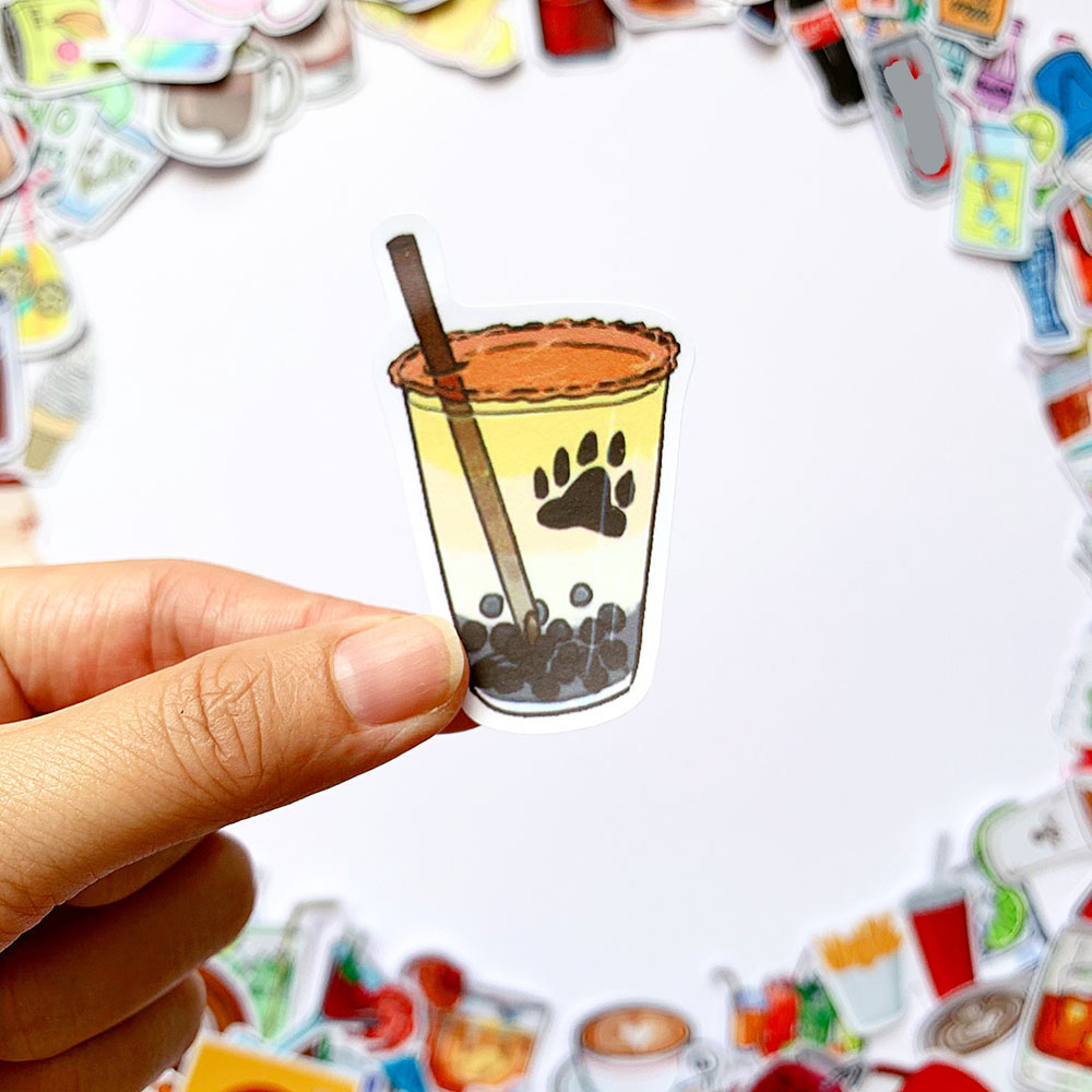 Sticker Drinks Chủ Đề Cà Phê Trà Sữa Đồ Uống Cute Ngẫu Nhiên Chất Lượng Cao Chống Nước