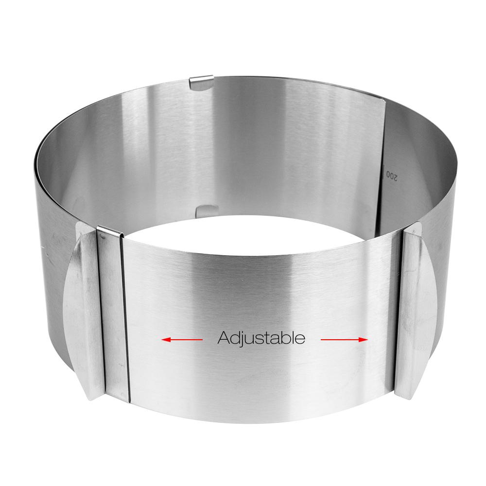1 Vòng Mousse Nhẫn Khuôn Bánh Có Thể Điều Chỉnh 3D Bánh Khuôn Inox Làm Bánh Moulds Bếp Bánh Mousse Trang Trí Dụng Cụ