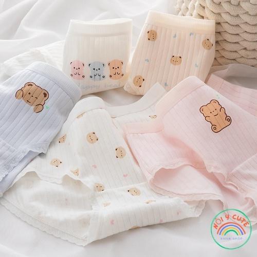 Set 3 Quần lót bé gái size to đại kháng khuẩn thoáng khí họa tiết dễ thương