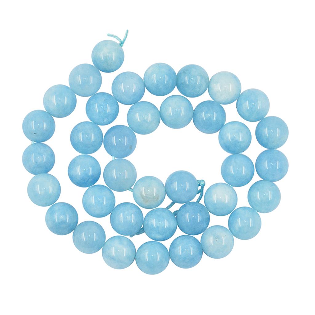 1 Strand of 15inch Natural Blue Jade Loose Gemstone Round Bead for Jewelry Making DIY Bracelets Necklaces Earring 6mm/8mm/10mm