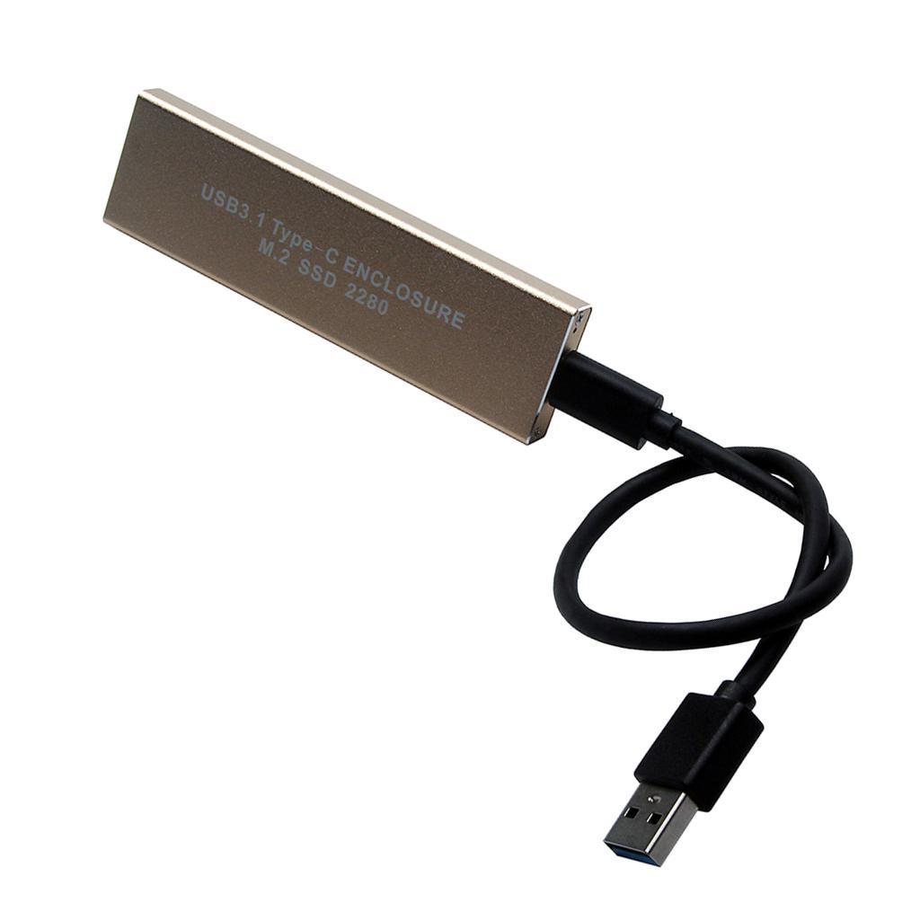Case Enclosure M.2 SSD to USB 3.1 Type-C Converter Adapter