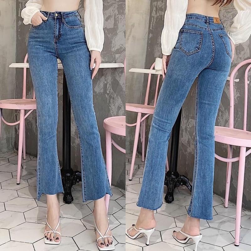 Quần jeans ống loe co giãn cạp cao size 26/30