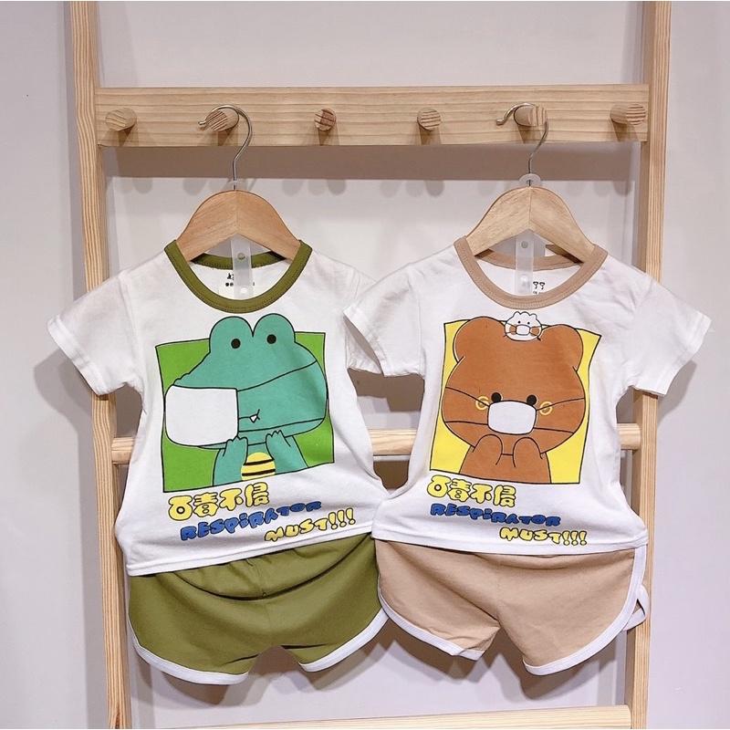 Set bộ đùi cotton cho bé, bộ cộc tay in hình dễ thương bé trai bé gái