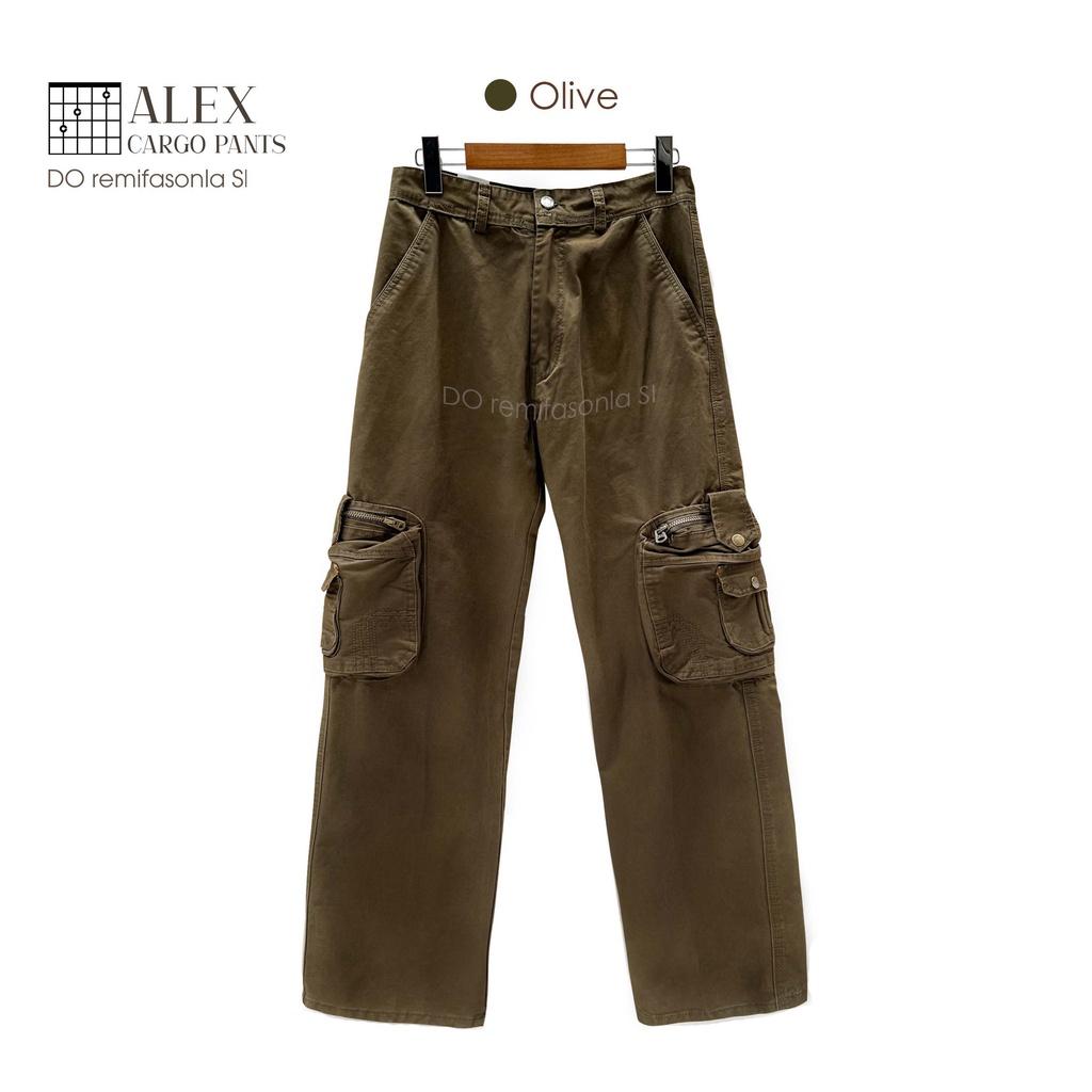Quần Kaki Túi Hộp Nam Nữ Alex Retro Ống Suông Rộng Chất Vải Dày Dặn Phong Cách Đường Phố